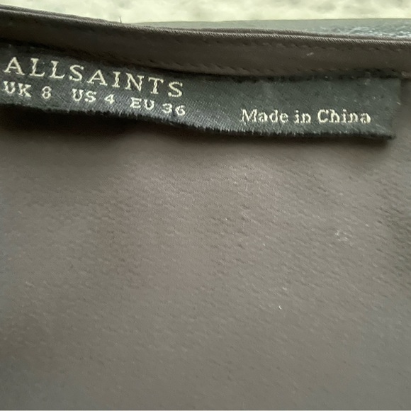 AllSaints Gray-GreenSleeveless Dress with Lace-Up - Picture 4 of 6